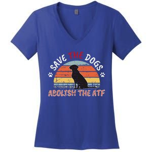 Save The Dogs Abolish The Atf Women's V-Neck T-Shirt