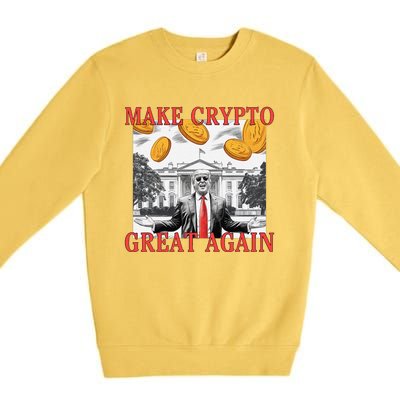 Sarcastic Trump DaddyS Home Make Crypto Great Again Bitcoin Premium Crewneck Sweatshirt