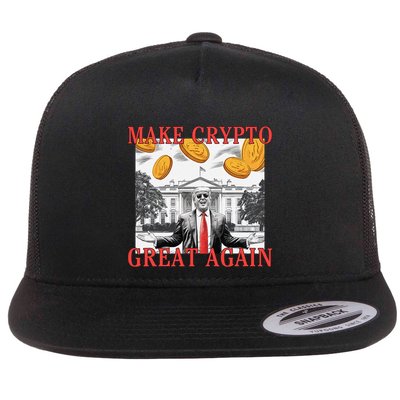 Sarcastic Trump DaddyS Home Make Crypto Great Again Bitcoin Flat Bill Trucker Hat