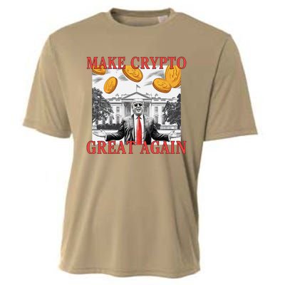 Sarcastic Trump DaddyS Home Make Crypto Great Again Bitcoin Cooling Performance Crew T-Shirt