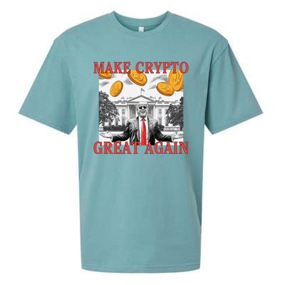 Sarcastic Trump DaddyS Home Make Crypto Great Again Bitcoin Sueded Cloud Jersey T-Shirt