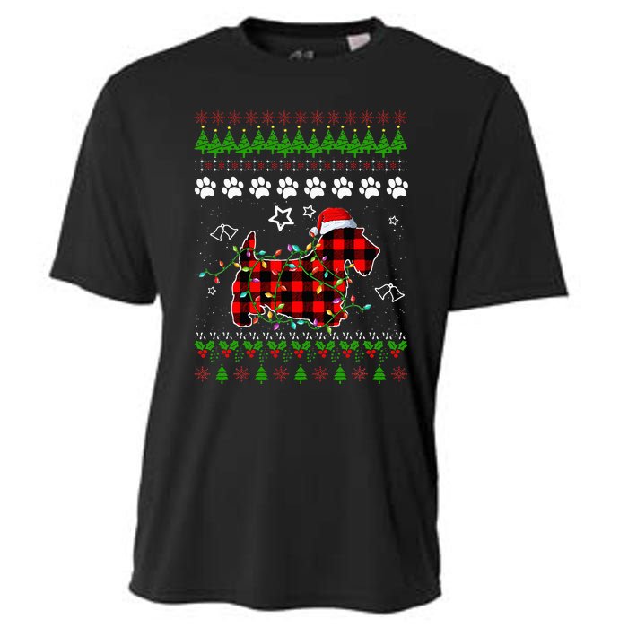 Scottish Terrier Dog Funny Xmas Ugly Sweater Cooling Performance Crew T-Shirt