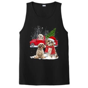 Shih Tzu Dog Riding Red Truck Christmas Tree Xmas Gift PosiCharge Competitor Tank