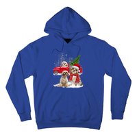 Shih Tzu Dog Riding Red Truck Christmas Tree Xmas Gift Hoodie