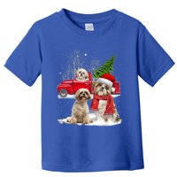 Shih Tzu Dog Riding Red Truck Christmas Tree Xmas Gift Toddler T-Shirt