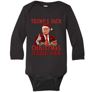 Santa Trump Dance Make Christmas Great Again Ugly Sweater Baby Long Sleeve Bodysuit