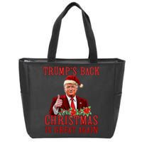 Santa Trump Dance Make Christmas Great Again Ugly Sweater Zip Tote Bag