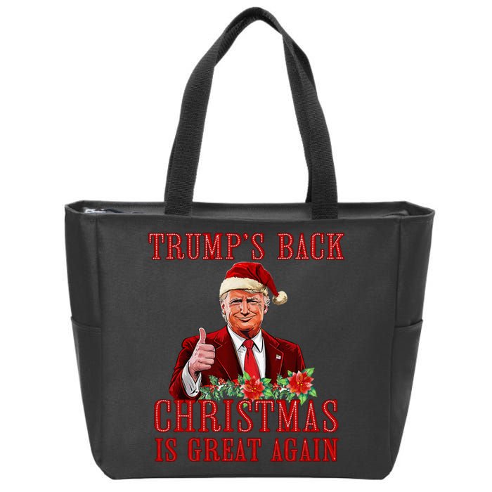 Santa Trump Dance Make Christmas Great Again Ugly Sweater Zip Tote Bag