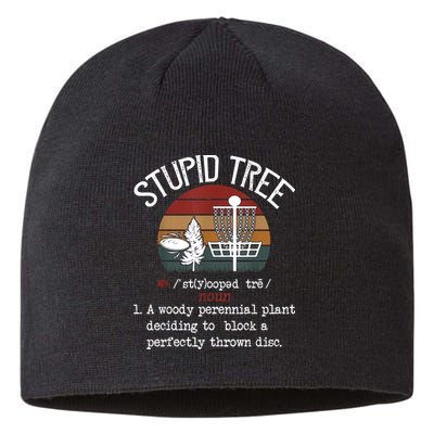 Stupid Tree Disc Golf Funny Gift Frisbee Vintage Sustainable Beanie