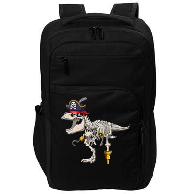 Skeleton Trex Dinosaur Pirate Trick Or Treat Halloween Impact Tech Backpack