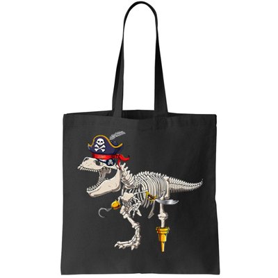 Skeleton Trex Dinosaur Pirate Trick Or Treat Halloween Tote Bag