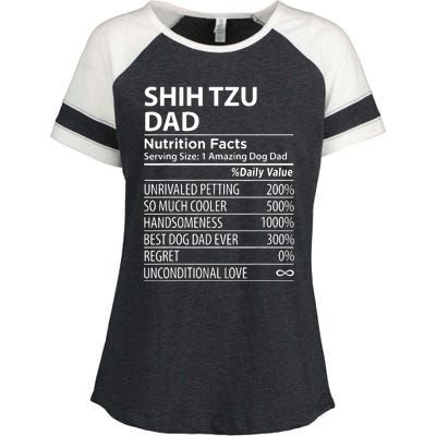 Shih Tzu Dad Nutrition Facts Funny Shih Tzu Dog Owner Enza Ladies Jersey Colorblock Tee