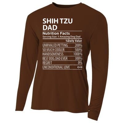 Shih Tzu Dad Nutrition Facts Funny Shih Tzu Dog Owner Cooling Performance Long Sleeve Crew