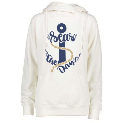 Seas The Day Womens Funnel Neck Pullover Hood