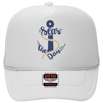 Seas The Day High Crown Mesh Back Trucker Hat