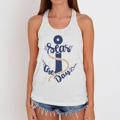 Seas The Day Women's Knotted Racerback Tank