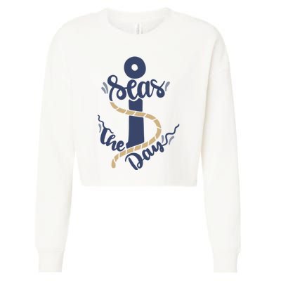 Seas The Day Cropped Pullover Crew