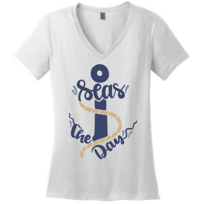 Seas The Day Women's V-Neck T-Shirt