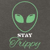 Stay Trippy Distressed Design Funny Green Alien Ufo Great Gift Cotton Canvas Backpack