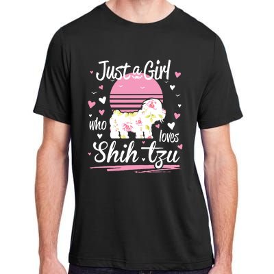 Shih Tzu Design Just A Girl Who Loves Shih Tzu Adult ChromaSoft Performance T-Shirt