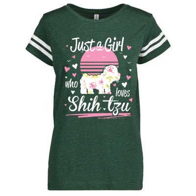 Shih Tzu Design Just A Girl Who Loves Shih Tzu Enza Ladies Jersey Football T-Shirt