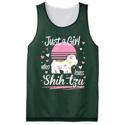 Shih Tzu Design Just A Girl Who Loves Shih Tzu Mesh Reversible Basketball Jersey Tank