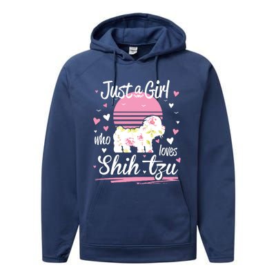 Shih Tzu Design Just A Girl Who Loves Shih Tzu Performance Fleece Hoodie