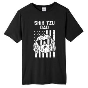 Shih Tzu Dad US Flag Cool Patriotic Dog Lover Owner Men Gift Tall Fusion ChromaSoft Performance T-Shirt