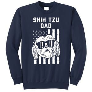 Shih Tzu Dad US Flag Cool Patriotic Dog Lover Owner Men Gift Sweatshirt