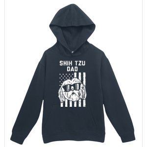 Shih Tzu Dad US Flag Cool Patriotic Dog Lover Owner Men Gift Urban Pullover Hoodie