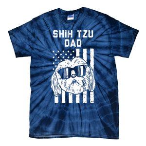 Shih Tzu Dad US Flag Cool Patriotic Dog Lover Owner Men Gift Tie-Dye T-Shirt