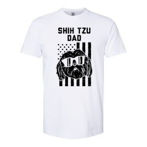 Shih Tzu Dad US Flag Cool Patriotic Dog Lover Owner Men Gift Softstyle CVC T-Shirt