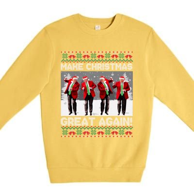 Santa Trump Dance Make Christmas Great Again Ugly Meaningful Gift Premium Crewneck Sweatshirt