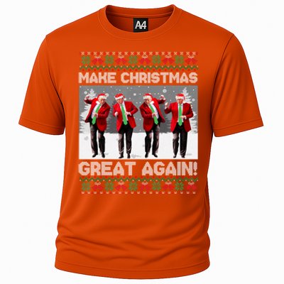 Santa Trump Dance Make Christmas Great Again Ugly Meaningful Gift Cooling Performance Crew T-Shirt