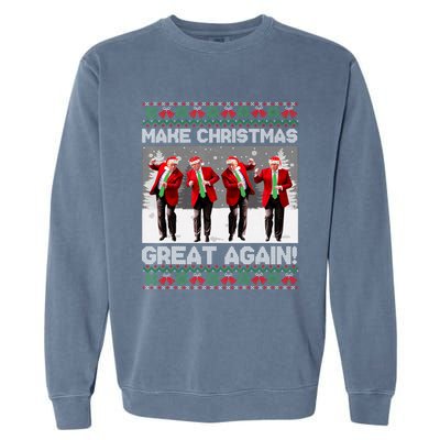 Santa Trump Dance Make Christmas Great Again Ugly Meaningful Gift Garment-Dyed Sweatshirt