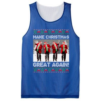 Santa Trump Dance Make Christmas Great Again Ugly Meaningful Gift Mesh Reversible Basketball Jersey Tank