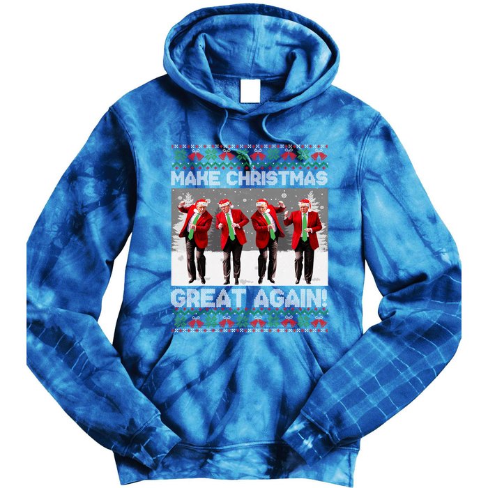 Santa Trump Dance Make Christmas Great Again Ugly Meaningful Gift Tie Dye Hoodie