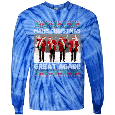 Santa Trump Dance Make Christmas Great Again Ugly Meaningful Gift Tie-Dye Long Sleeve Shirt