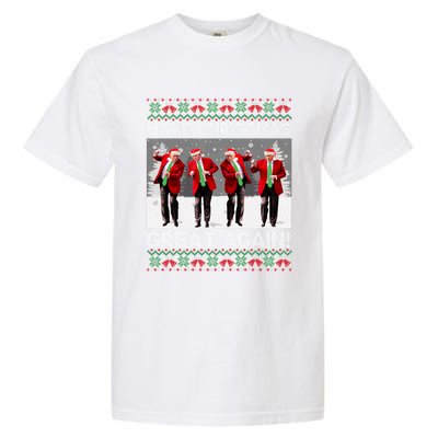 Santa Trump Dance Make Christmas Great Again Ugly Meaningful Gift Garment-Dyed Heavyweight T-Shirt