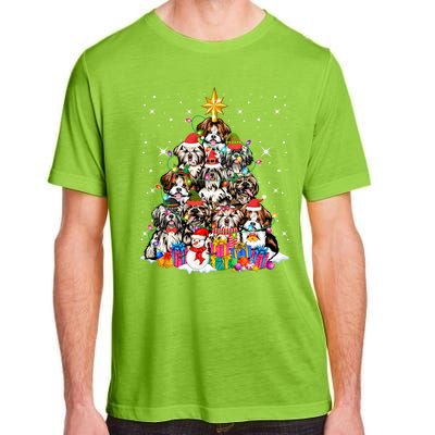 Shih Tzu Dog Tree Christmas Funny Xmas Pet Dog Lover Gift Adult ChromaSoft Performance T-Shirt