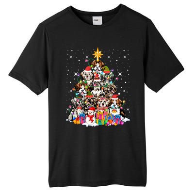 Shih Tzu Dog Tree Christmas Funny Xmas Pet Dog Lover Gift Tall Fusion ChromaSoft Performance T-Shirt