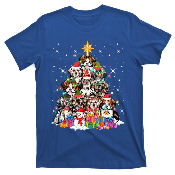 Shih Tzu Dog Tree Christmas Funny Xmas Pet Dog Lover Gift T-Shirt