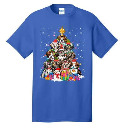 Shih Tzu Dog Tree Christmas Funny Xmas Pet Dog Lover Gift Tall T-Shirt