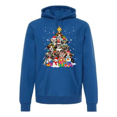 Shih Tzu Dog Tree Christmas Funny Xmas Pet Dog Lover Gift Premium Hoodie