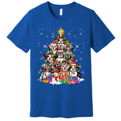 Shih Tzu Dog Tree Christmas Funny Xmas Pet Dog Lover Gift Premium T-Shirt