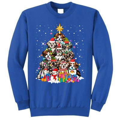 Shih Tzu Dog Tree Christmas Funny Xmas Pet Dog Lover Gift Tall Sweatshirt