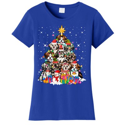 Shih Tzu Dog Tree Christmas Funny Xmas Pet Dog Lover Gift Women's T-Shirt