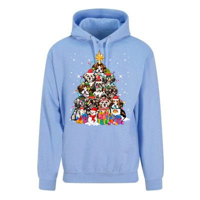 Shih Tzu Dog Tree Christmas Funny Xmas Pet Dog Lover Gift Unisex Surf Hoodie