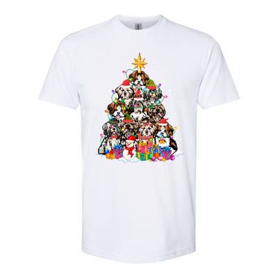 Shih Tzu Dog Tree Christmas Funny Xmas Pet Dog Lover Gift Softstyle CVC T-Shirt