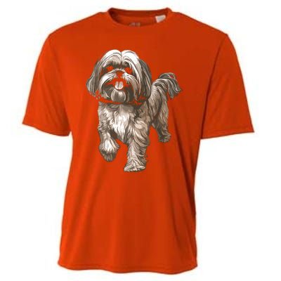 Shih Tzu Dog Animal Face Graphic For Men Women Girl Cooling Performance Crew T-Shirt